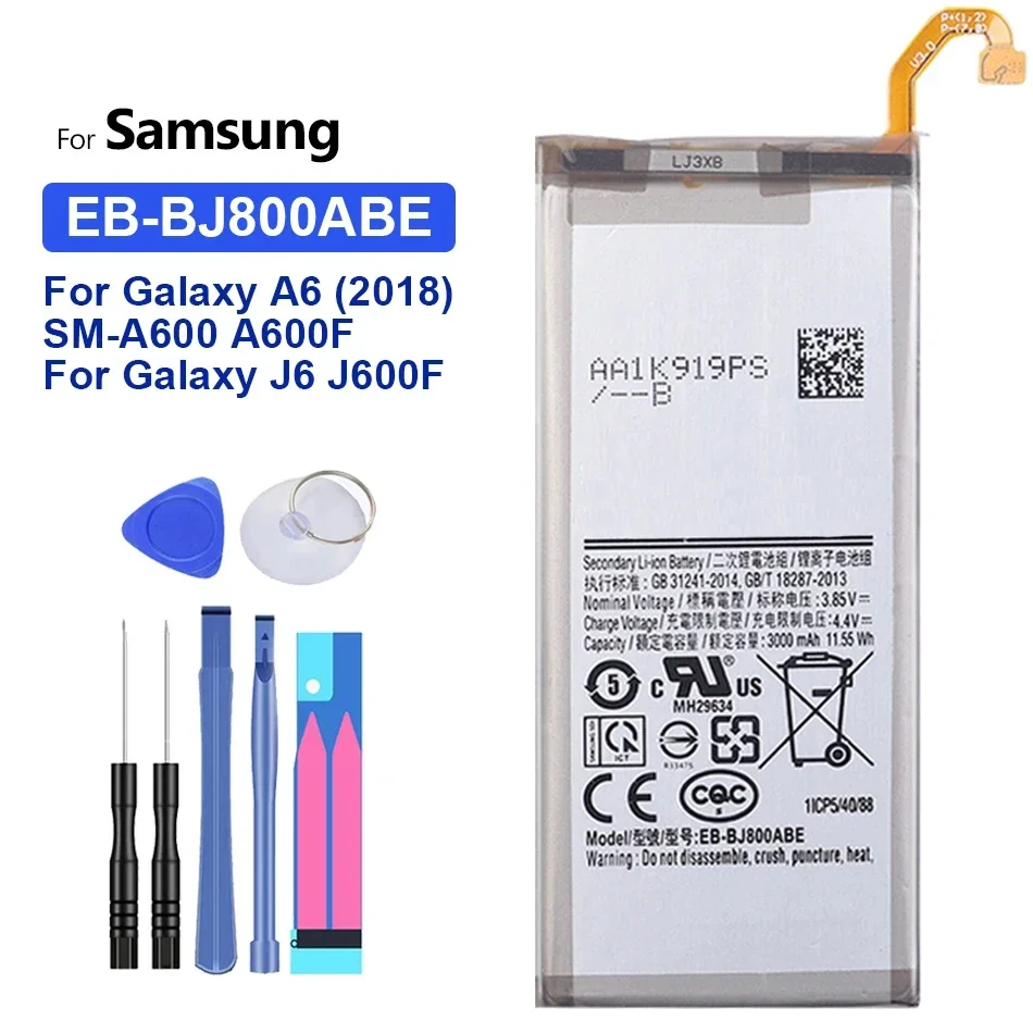 

Battery EB-BJ800ABE 3000mAh For Samsung Galaxy A6 (2018) SM-A600 A600F For Galaxy J6 J 6 J600F High Quality Batteria