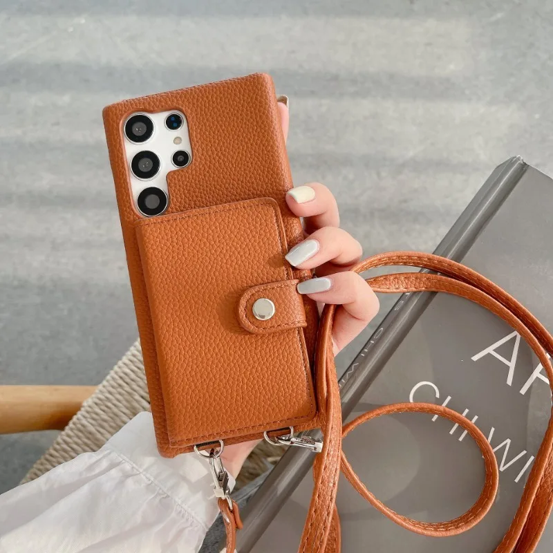 Versatile Crossbody Phone Case & Wallet Card Holder Cover in Stylish Design