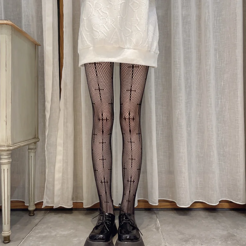 Sexy Black Nylon Tights Cross Silk Stockings Women Pantyhose Charm