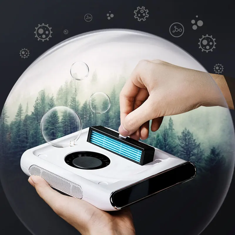 Car Solar Air Purifier USB Negative Ion Purifier HEPA Smoke Odor Removal Car Air Health LCD Display Smart Vehicle Supplies