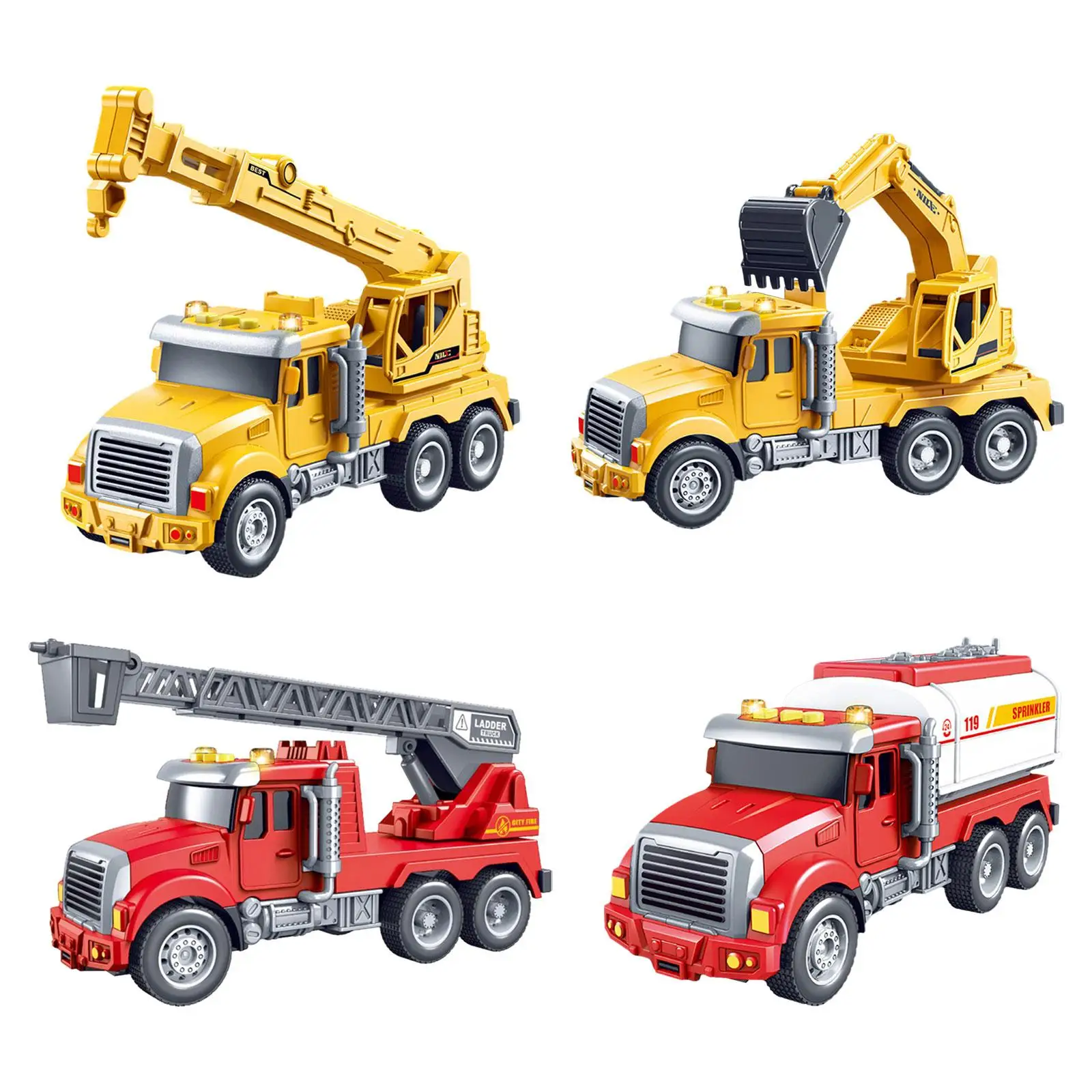 

Engineering Trucks Toy Moveable Parts Kids Engineering Playset Heavy Transport Car Truck for Preschool Children Holiday Gift