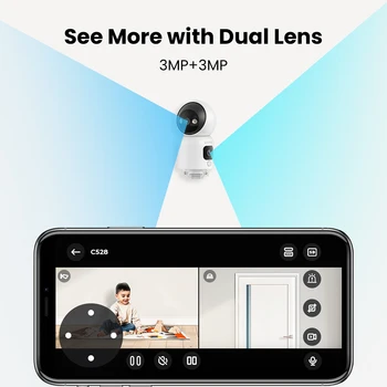 ZOSI C528 6MP/4MP HD Dual-Lens Indoor WiFi Security Camera Plug-in 360° Views Pan/Tilt Home Surveillance Baby/Pet Dog Monitor 2