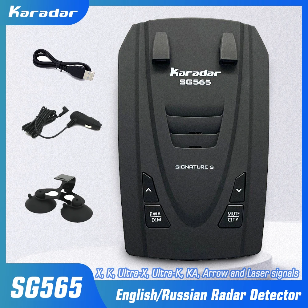Karadar SG565 radar detector for car With Signature English and Russian  Voice Alert Car Alarm
