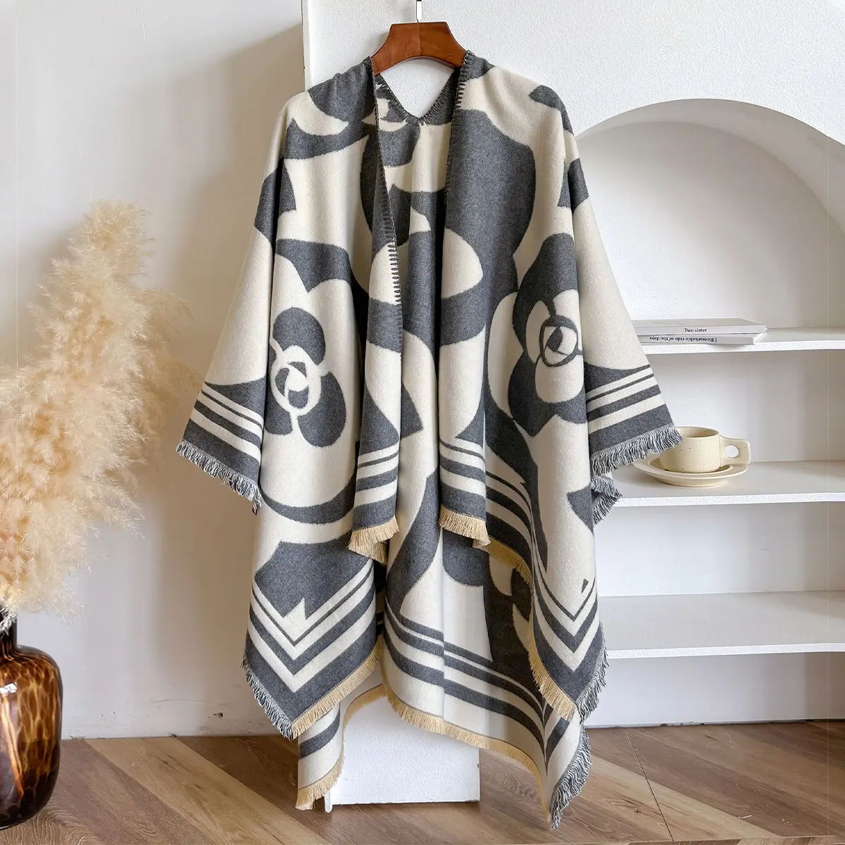 2025 Ethnic Style Women Imitation Cashmere Scarf, Thick And Warm, Large Square Scarf, Fashionable And Versatile, Elegant Scarf