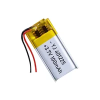 3.7V 100mAh Polymer Lithium LiPo Rechargeable Battery 401225 For Bluetooth headset, beauty instrument, selfie stick, spray, etc - Image 2