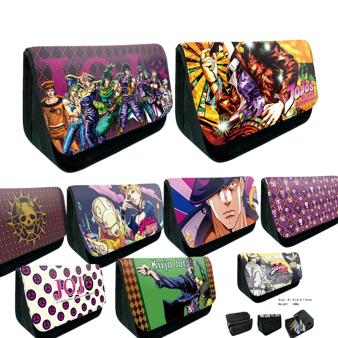 

Anime JoJo's Bizarre Adventur Wallet Purse Stationery Pencil Bag Girls Boys Gift Back to School Hand Bag Portable