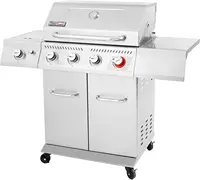 4402 4-Burner Propane Gas Grill with Side Burner, Stainless Steel Grill with 54,000  Cooking Power for 1