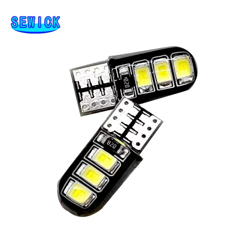 100pcs  T10 Ǹ ̽ 6 SMD LED ڵ    W5W WY5W 6LED 6SMD   ̵    12V
