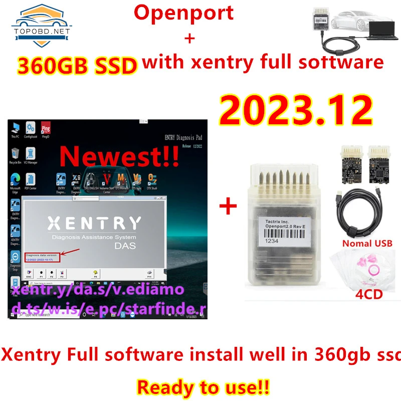 2023.12 Software Diagnostico Xentry 2023.12 Software Xentry Completo Vedia.M D T.S W I.S E P.C Installato Bene In Ssd Da 360Gb Con Openport