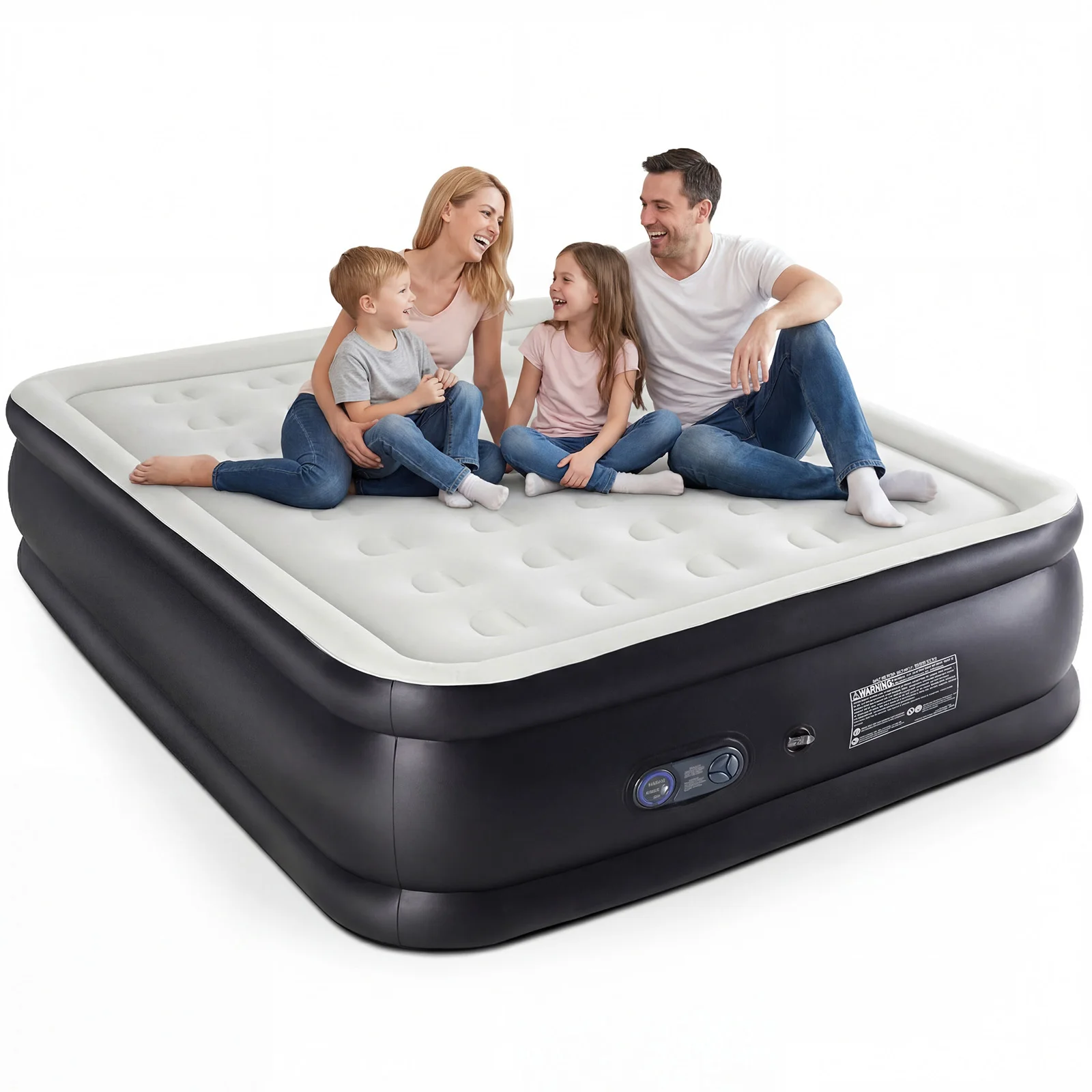 MCQ 18IN Tall Air Mattress with Built in Pump Inflatable Blow Up Airbed Non-Slip Bottom Weight Capacity 660 lbs for Home Camping