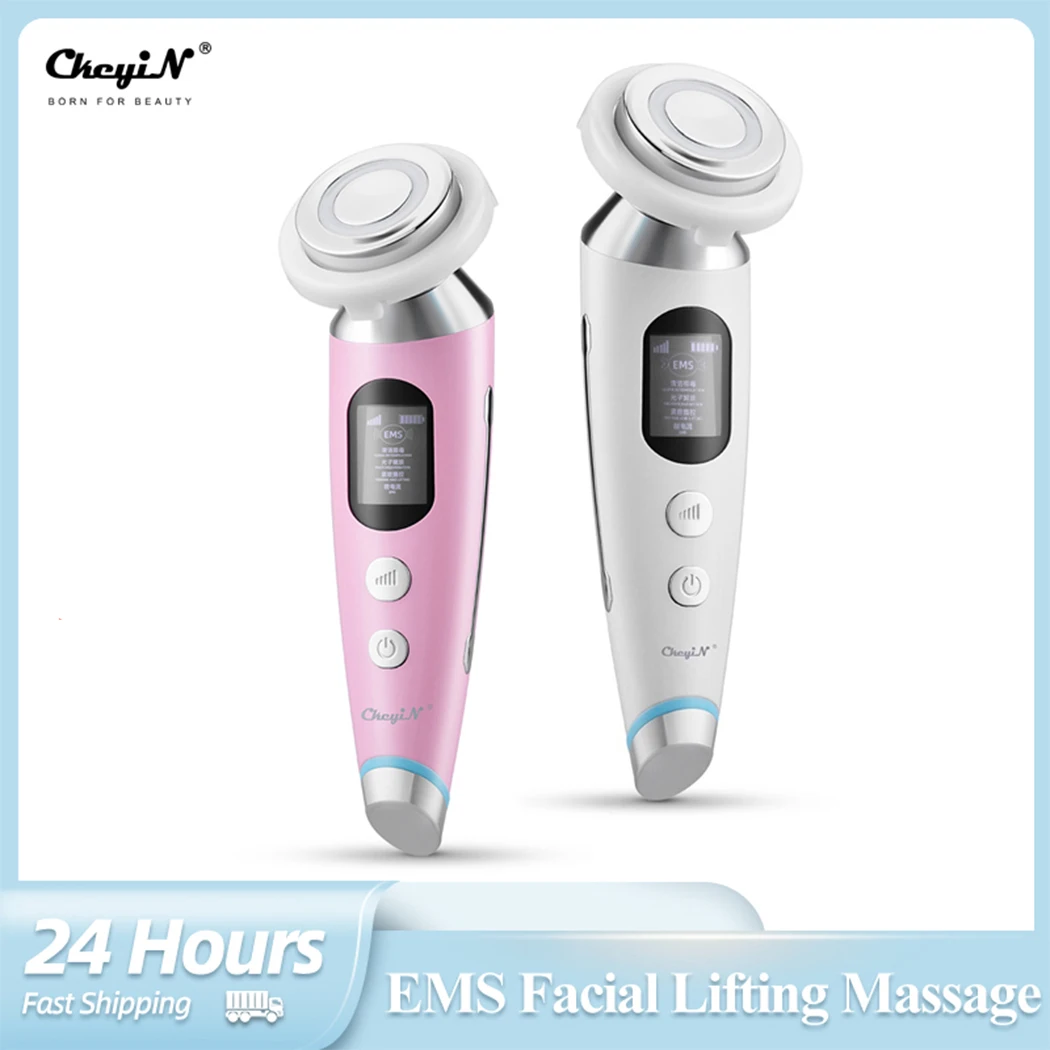 CkeyiN EMS Face Massager Muilti-functional Wrinkle Removal Neck Tightening Skin Rejuvenation Hot Compress Photon Therapy Device ckeyin ems face massager muilti functional wrinkle removal neck tightening skin rejuvenation hot compress photon therapy device