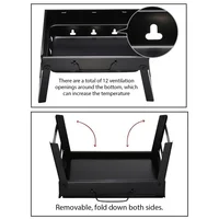 1Set Barbecue Charcoal Stove Portable Foldable Steel BBQ Grills  for Outdoor Grilling Cooking Camping Hiking Picnics Tailgating 3