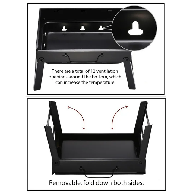 Portable Charcoal BBQ Grill – Foldable Steel Stove for Camping & Outdoor Cooking 3