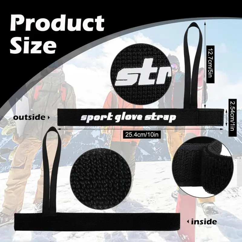 4x Ski Glove Wrist Strap Glove Holder Sport Strap Elastic Wrist Leashs For Snowboard Ski Mountaineering Outdoor Sports