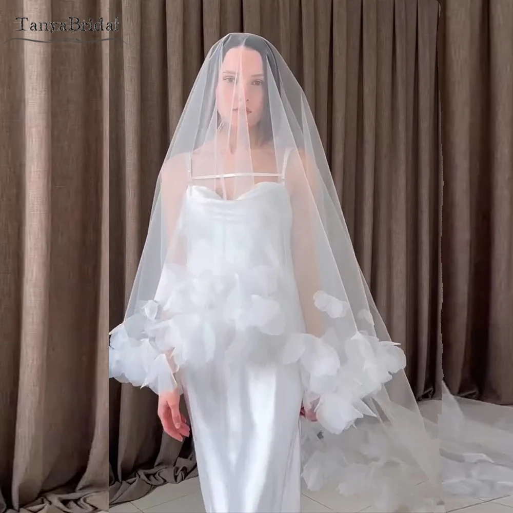 Pleated Wedding Veil, Fingertip, Waltz Length 