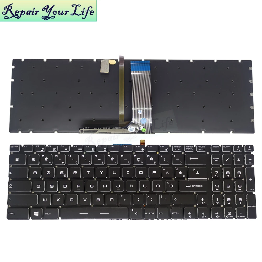 Alemão Italiano Francês Azerty Teclados do Portátil Teclado Retroiluminado para Msi Gs60 Gs70 Gl62 Gl62m Gt72 V143422gk1 Ele Luz de Fundo Branco