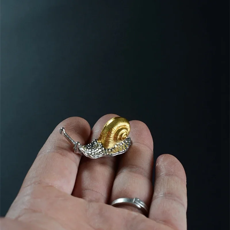 Mini Creative Alloy Snail Small Ornaments Home Decoration Bonsai With Incense Handicrafts Figurines Miniatures Decoration Crafts