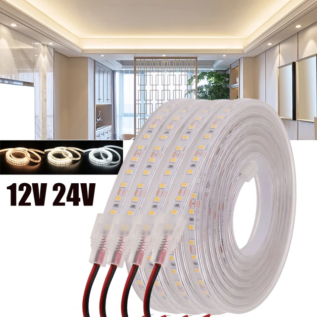 LED Streifen Wasserdicht 12V 24V DC IP67 Natürliche Weiß 4000K /Warm Weiß  120LEDs/m 2835 Flexible Band LED Licht Lampe - AliExpress
