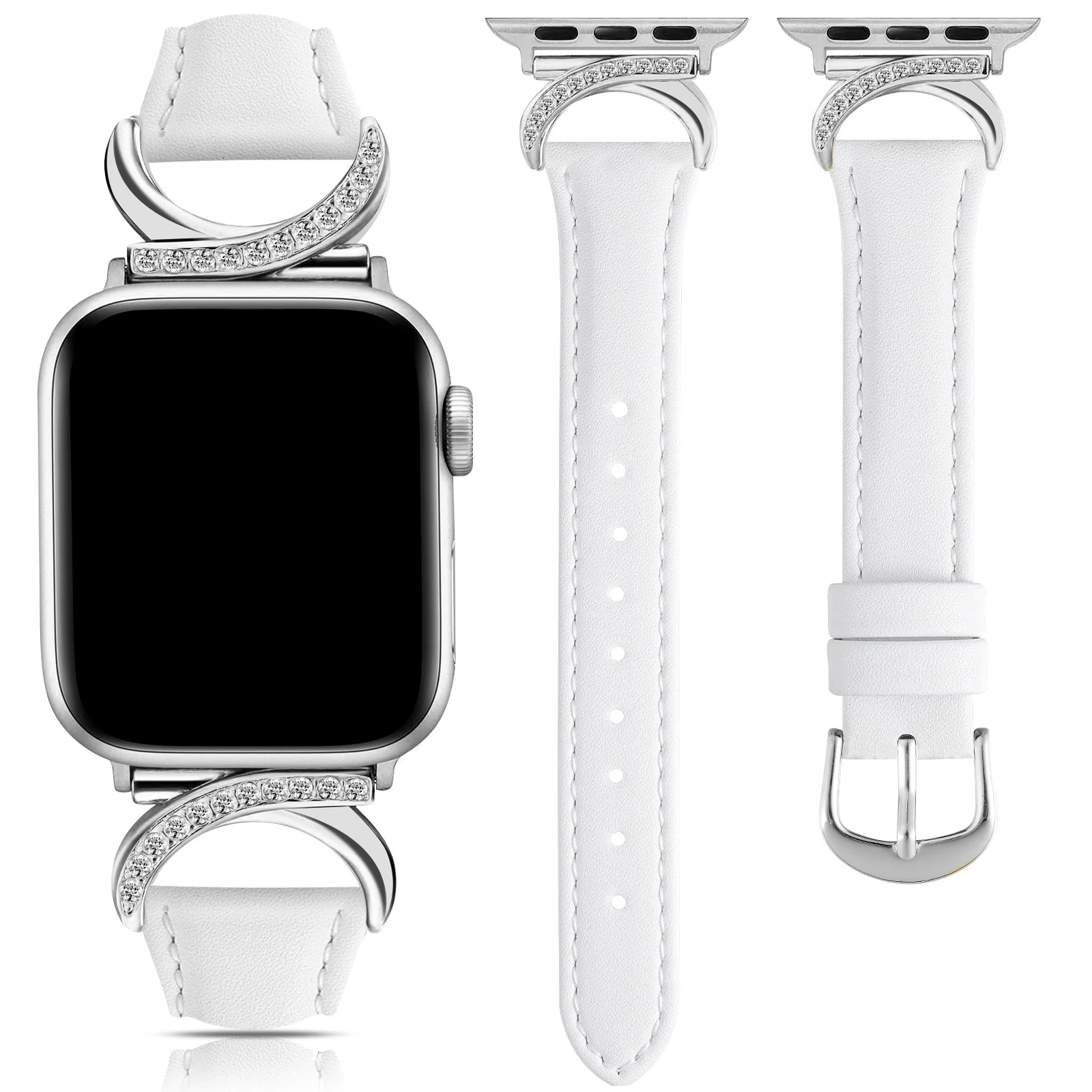 ตัวเลือกสินค้า สายนาฬิกา Apple Watch ประดับเพชรรูปพระจันทร์ สวยหรู ใส่ได้ทุกขนาด