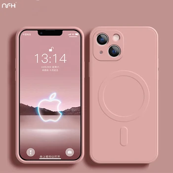 For iPhone 15 Pro Max Luxury Magsafe Magnetic Liquid Silicone Phone Case For iPhone 11 12 13 14 15 16 plus X Xr Protective Cover