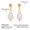 c.citybeauty – boucles d'oreilles élégantes en perles naturelles pour femmes, longue chaîne, en acier inoxydable plaqué or 18 carats, bijoux quotidiens