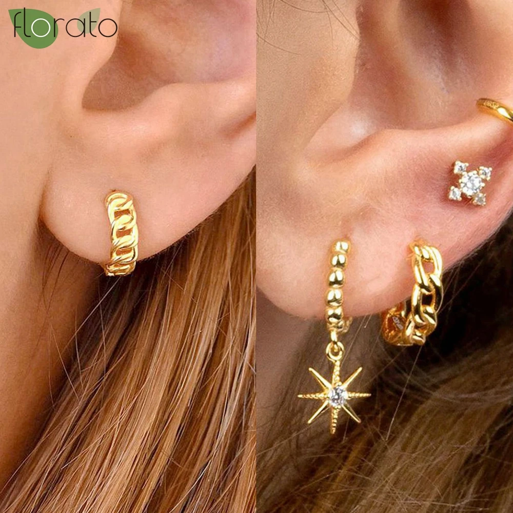 925 Sterling Silver Needle Vintage Luxury Small Earrings Fashion 18K Gold Hoop Earrings for Women Trend Piercing Jewelry Aretes 3