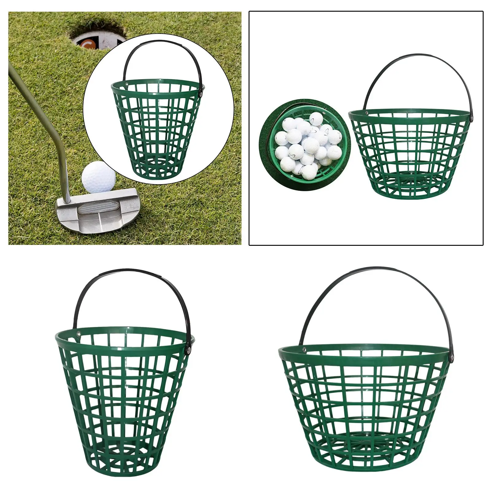 Golf Ball Basket Carrier Training with Handle Golf Cart Accessories Outdoor