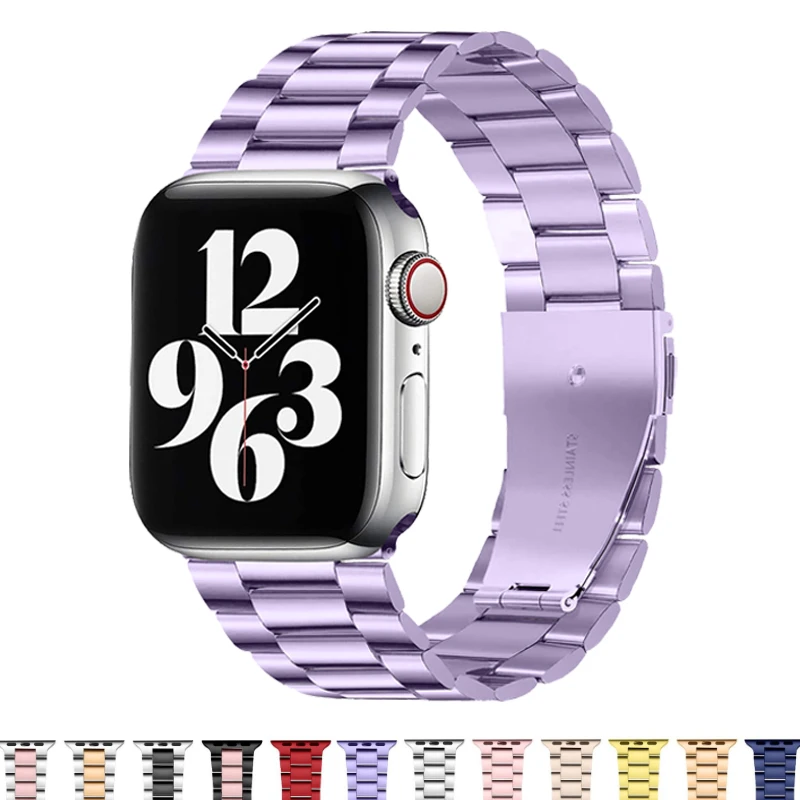 Strap For Apple Watch Series 7 45mm 41mm Stainless Steel Watchband Bracelet Accessories iWatch 6 5 4 3 42mm 38mm 40MM 44MM Band