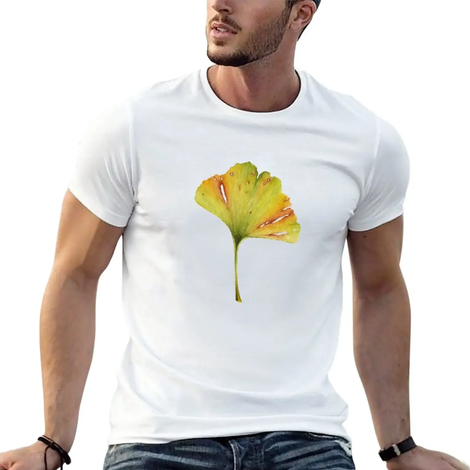 

Ginkgo Leaf V T-Shirt graphics funnys mens tall t shirts
