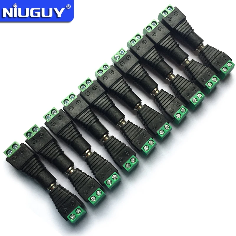 1/5/10pcs 5.5mm*2.1mm DC Power Plug Adapter Monitoring Power Plug Male and Female Plug for CCTV Camera Video Balance