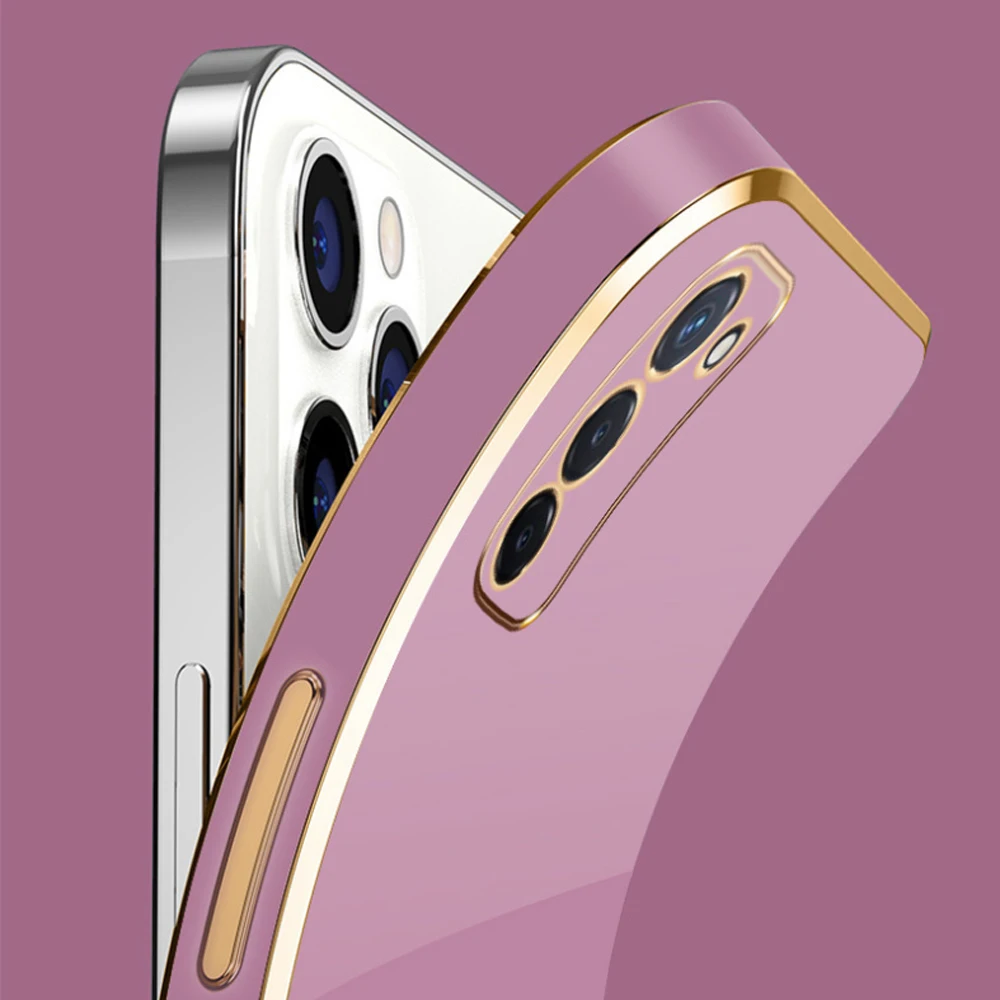 Luxurious Square Plating Shockproof Back Cover Phone Case