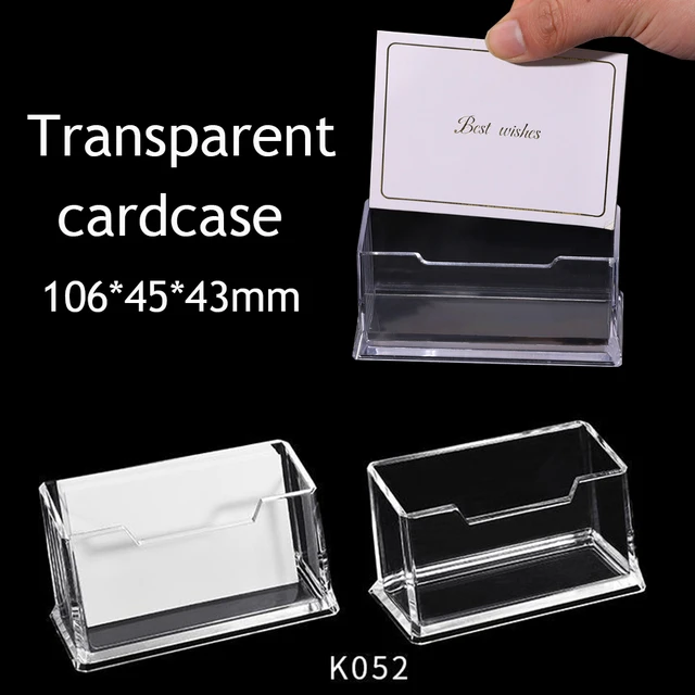 Clear Plastic Organizer Bins Cards Storage Box Desktop ID Office Business  Holder Container - AliExpress