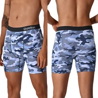 5 pièces ensemble mi-long camouflage coton marque Boxer Shorts pour hommes sous-vêtements respirant mâle caleçons slips Boxershorts glisse culotte 5