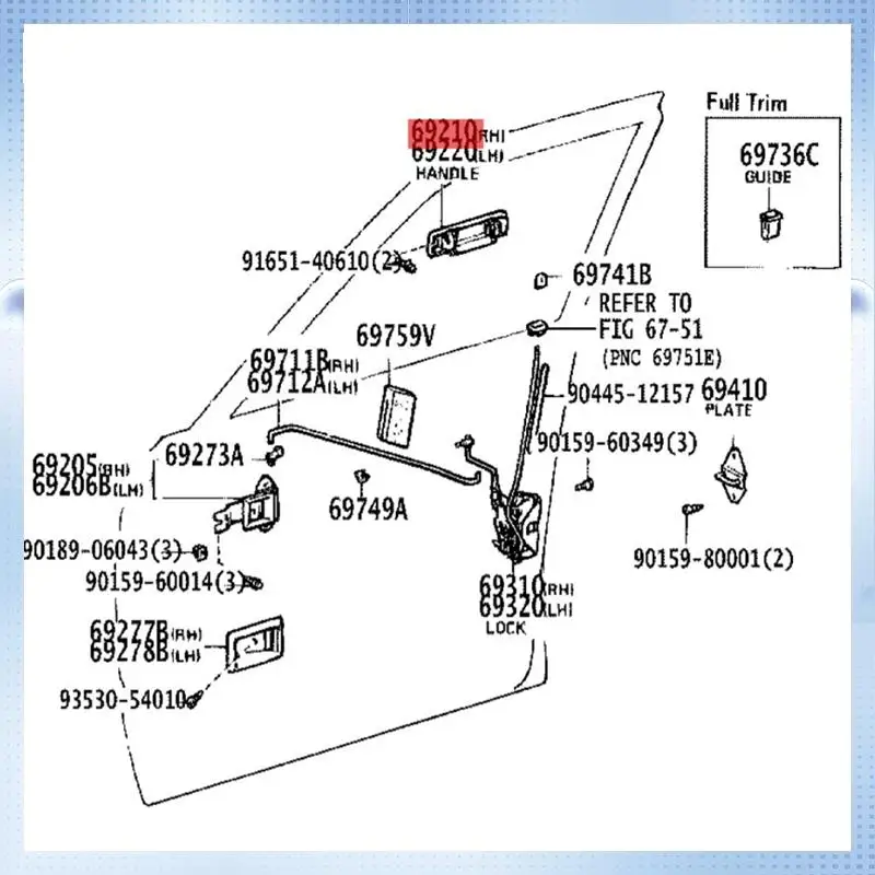 NEW-1Pair Toyota Land Cruiser 60 BJ6 FJ62 HJ6 1980-1990 69210-90A00 69220-90A00 용 전면 외부 도어 핸들 트림 베젤 부품