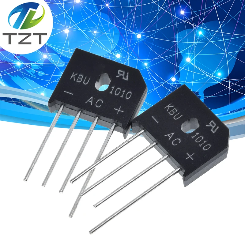 Diode Bridge Rectifier electrical diodes KBU1010 10A 1000V ZIP 5PCS/LOT