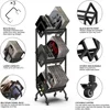 3 Tier Vinyl Record Storage Rack,Mobile Black Metal LP Storage Display Stand with Casters,Large Capacity Record Holder for Album 4