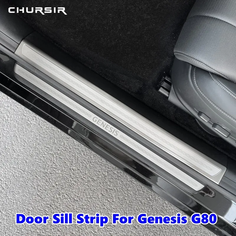 

For Hyundai Genesis G80 Door Sill Strip Car Threshold Protector Stainless Steel Hight Quality Modification Exterior Accessories