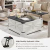 Farmhouse Lift Top Coffee Table with Storage, 36" Wood Square Center Table with Large Hidden Compartment 4