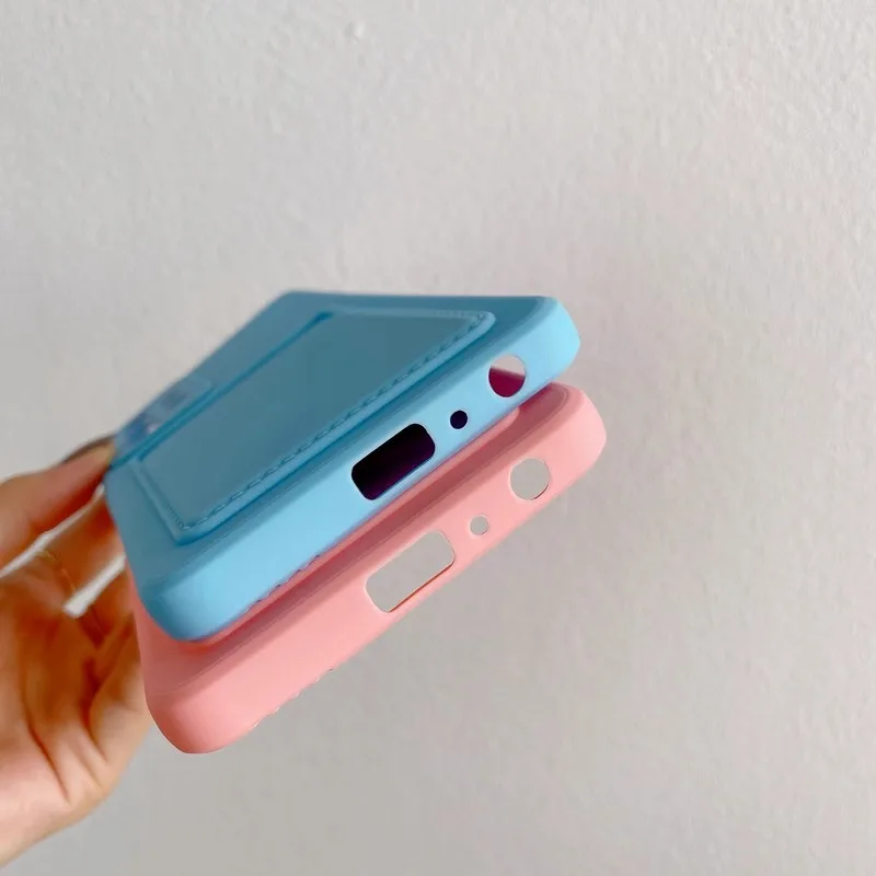 Luxury Silicone Wallet Card Holder Phone Case – Shockproof Soft Cover with Fine Hole Design