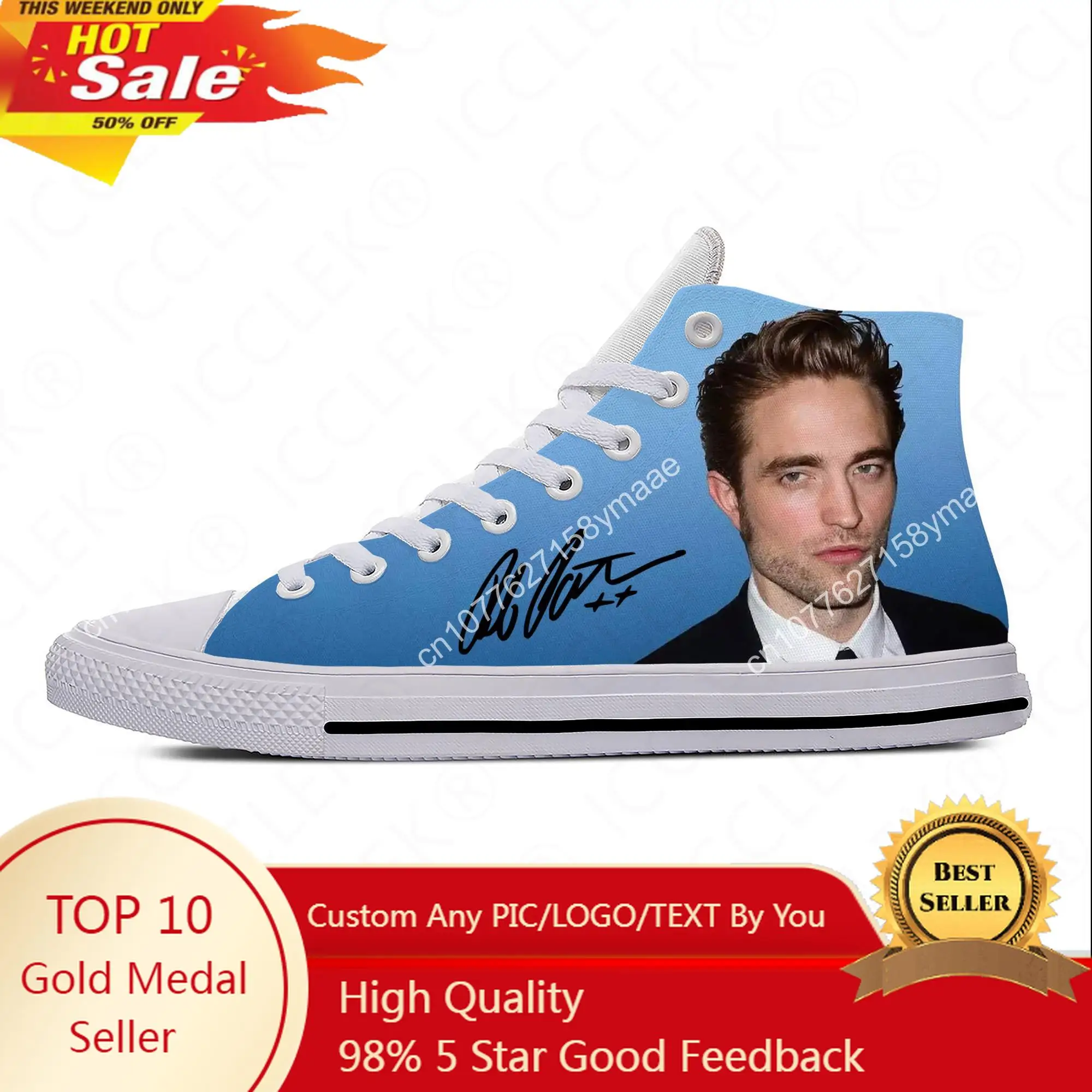

Funny Robert Pattinson Standing Meme High Top Sneakers Mens Womens Teenager Casual Shoes Canvas Running Shoes Lightweight shoe