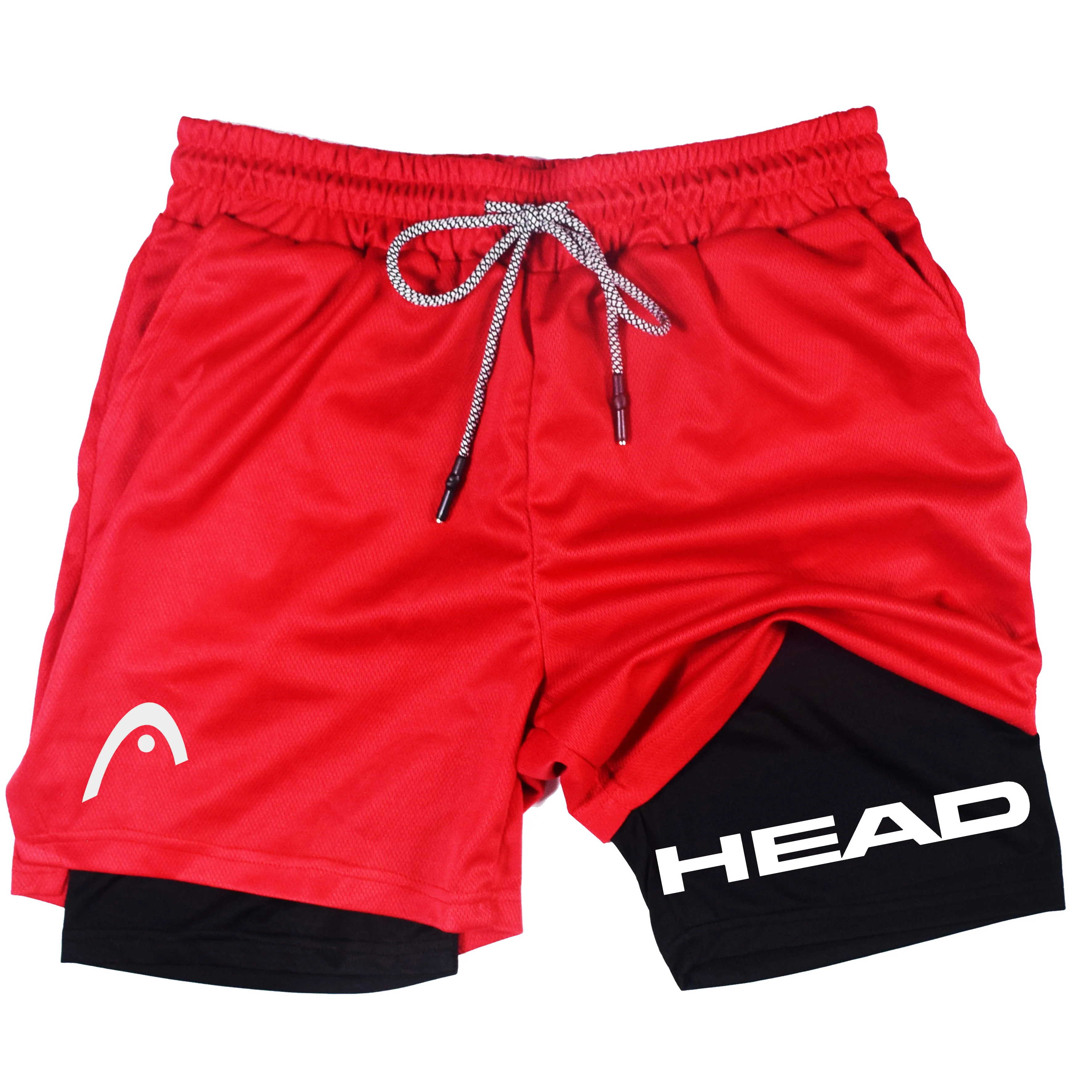HEAD two-piece sports shorts Breathable casual quick drying double-layer shorts Summer running tracksuit bottoms mobile phone p 2