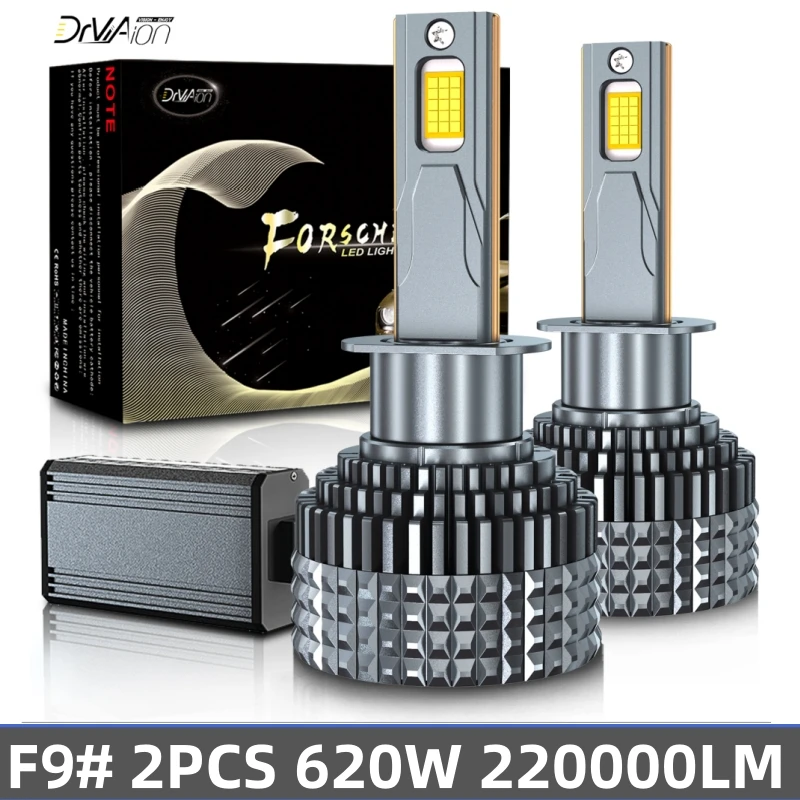 

F9# 2023 H7 LED 620W 220000LM Headlights Canbus 6000K H1 H4 H11 9012 HIR2 H8 H9 9005 9006 HB3 HB4 Extremely High Power 12V 24V