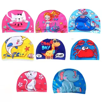 Kids Swim Caps 2-12 Years Old For Boys And Girls Cute Cartoon Beach Caps Comfortable Waterproof Swimming Caps 1