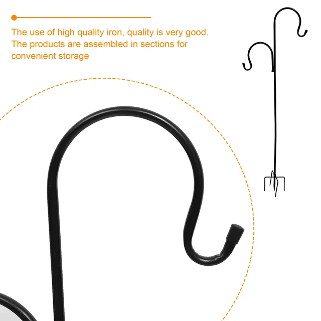 Lámpás Horgok Kültéri Virágcserepek Kert Ültetvényes Tét Madár Tápláló Állvány Alap Etető Állomás Pólus Zászló Fogas - Image 5