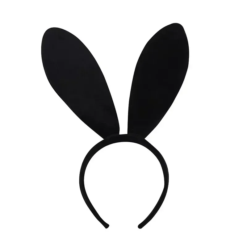 Black Rabbit Ear Headband Set Perfect for Easter Bunny Ears, Playboy Bunny Halloween Costume Role Play Prop Collection