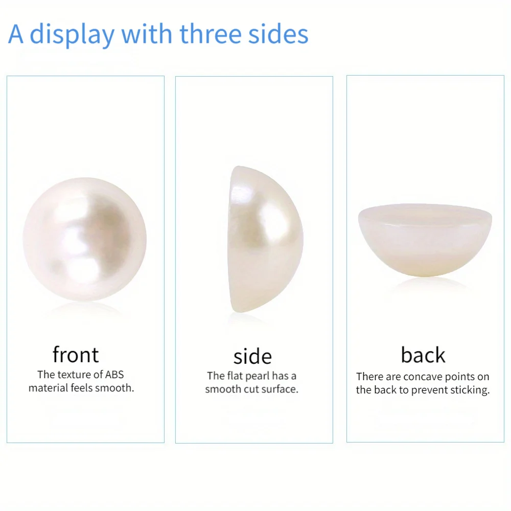 Elegant White/Beige Imitation Pearl Half-Round Beads