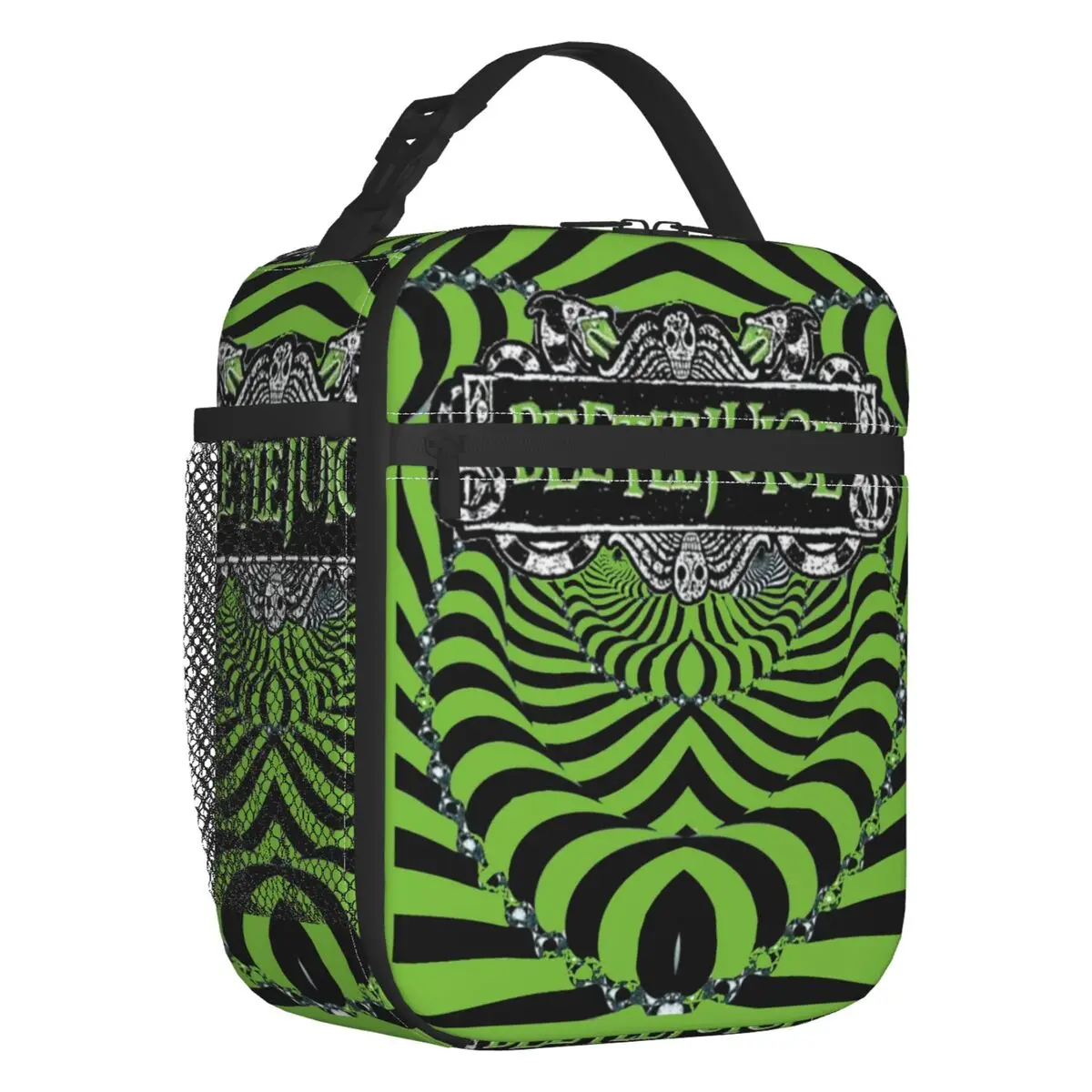 Film Horror Beetlejuice Resuable Lunch Box Women Waterproof Tim Burton Film Cooler Thermal Food Insulated Lunch Bag Office Work