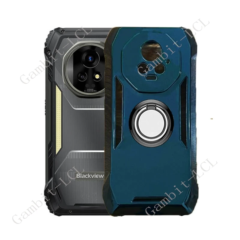 Enhanced Smartphone Protective TPU Soft Cover with Back Ring Holder Bracket