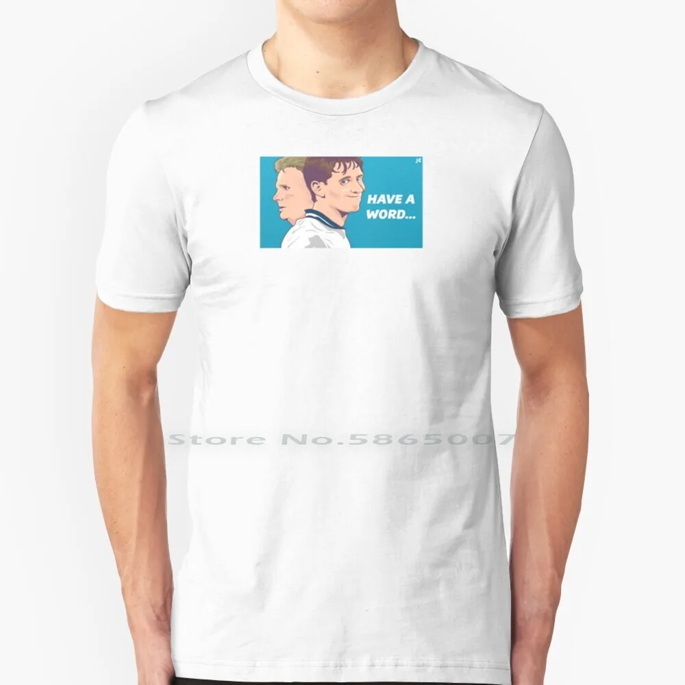 Gazza & Gary Italia 90-Have A Word T Shirt 100% Cotone Copa Mundial Football Italia 90 Paul Gascoigne Gary Lineker Inghilterra