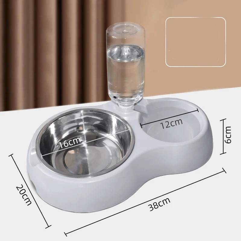 2-in-1 Pet Feeder & Water Dispenser - Anti-Slip Automatic Cat Dog Bowl Circulating Flow Water Feeding Pet Supplies